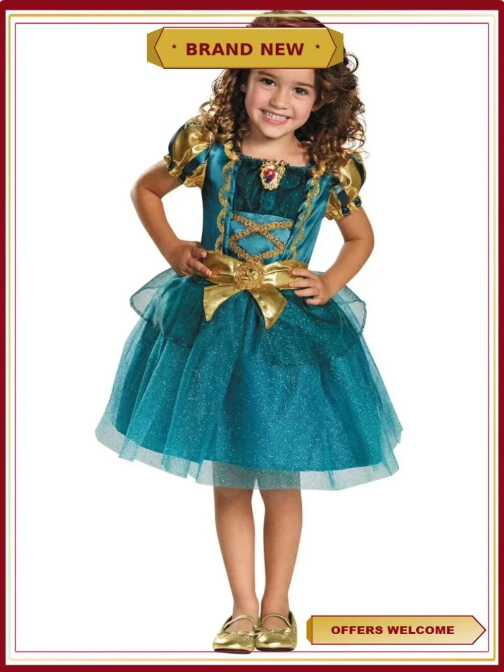 Toddler Girls Disney Brave Merida Costume Dress Size 3T-4T